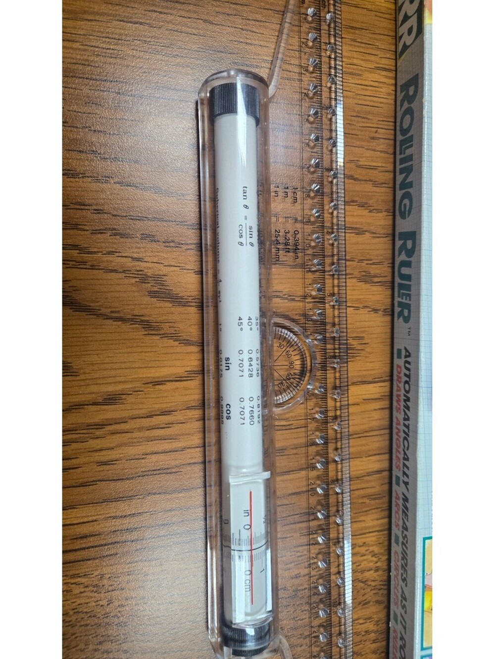 Rolling Ruler with Protractor and Square Function - Picture 3 of 4
